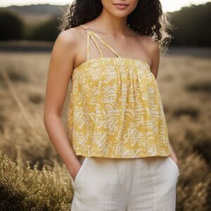 Anthropologie Boho Floreat Anesu One-Shoulder Top